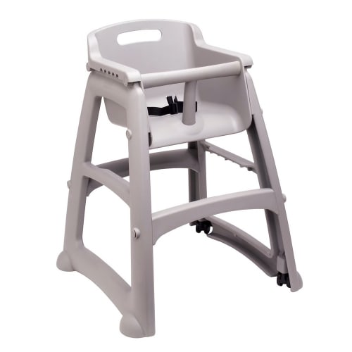 Chaise haute à roulettes Sturdy Chair® Rubbermaid, platine